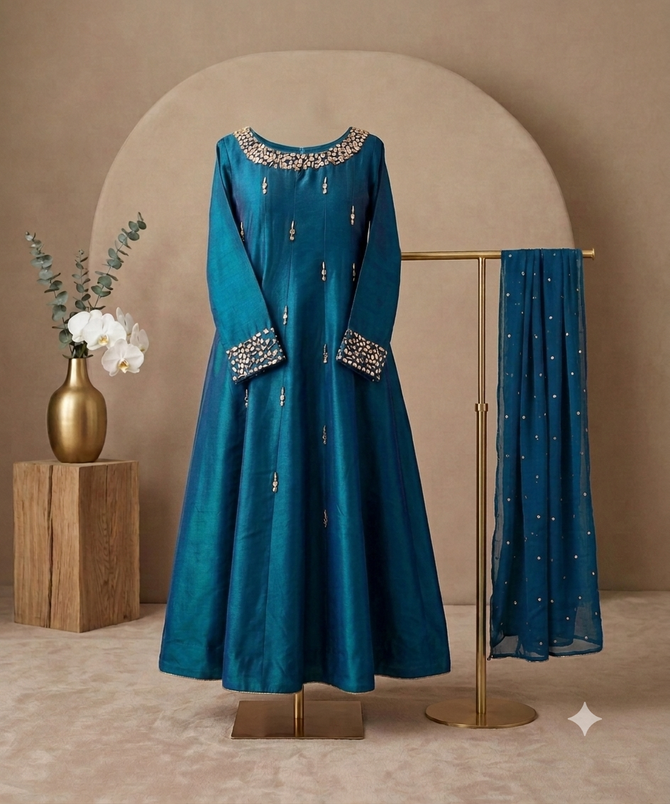 Royal Fuchsia Embroidered Anarkali Maxi