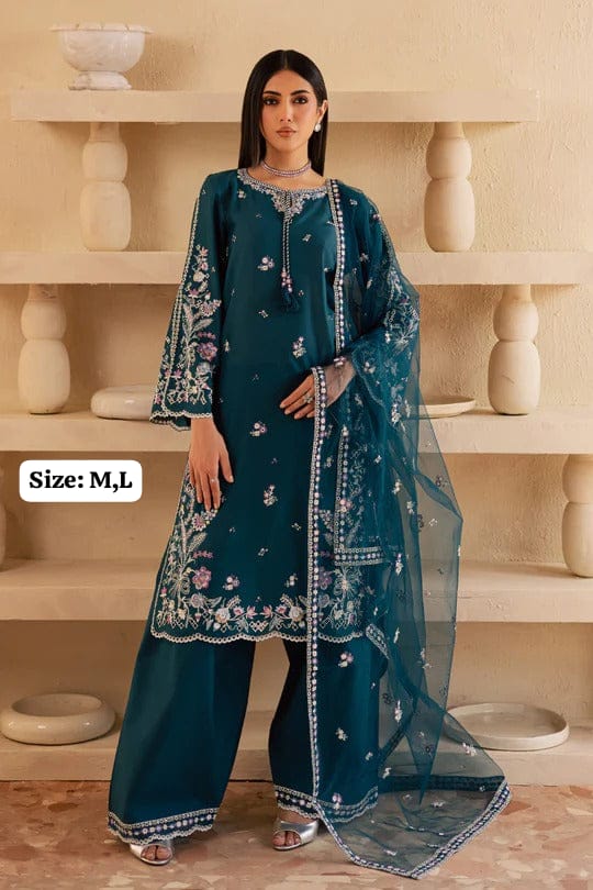 Zyna Purple Embroidered Lawn 3-Piece Suit