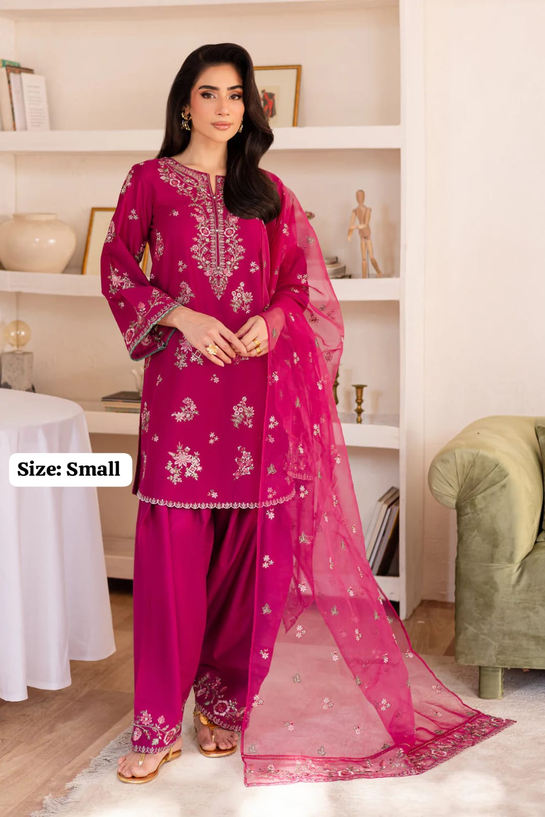 Zyna Purple Embroidered Lawn 3-Piece Suit