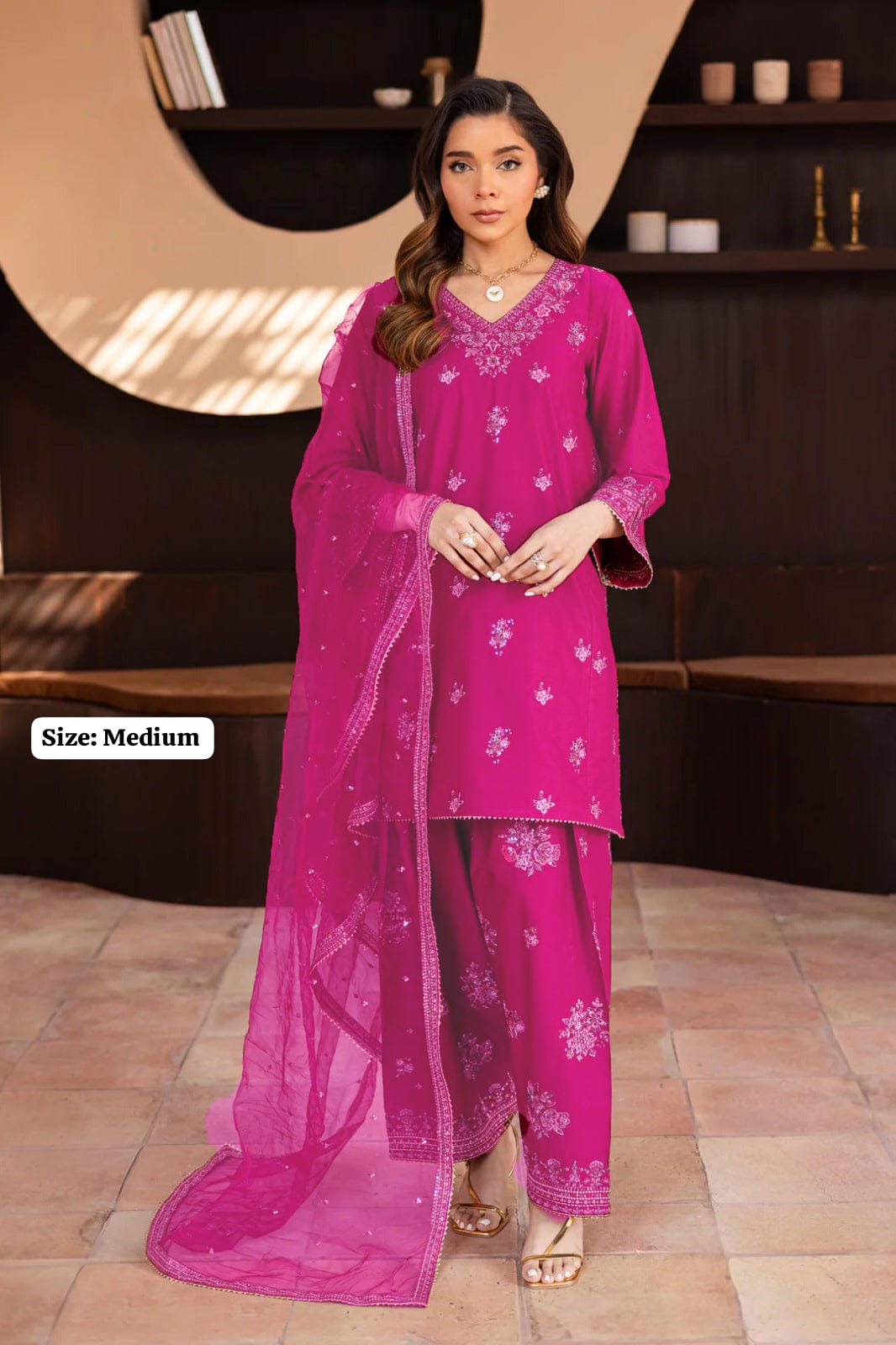 Zyna Purple Embroidered Lawn 3-Piece Suit
